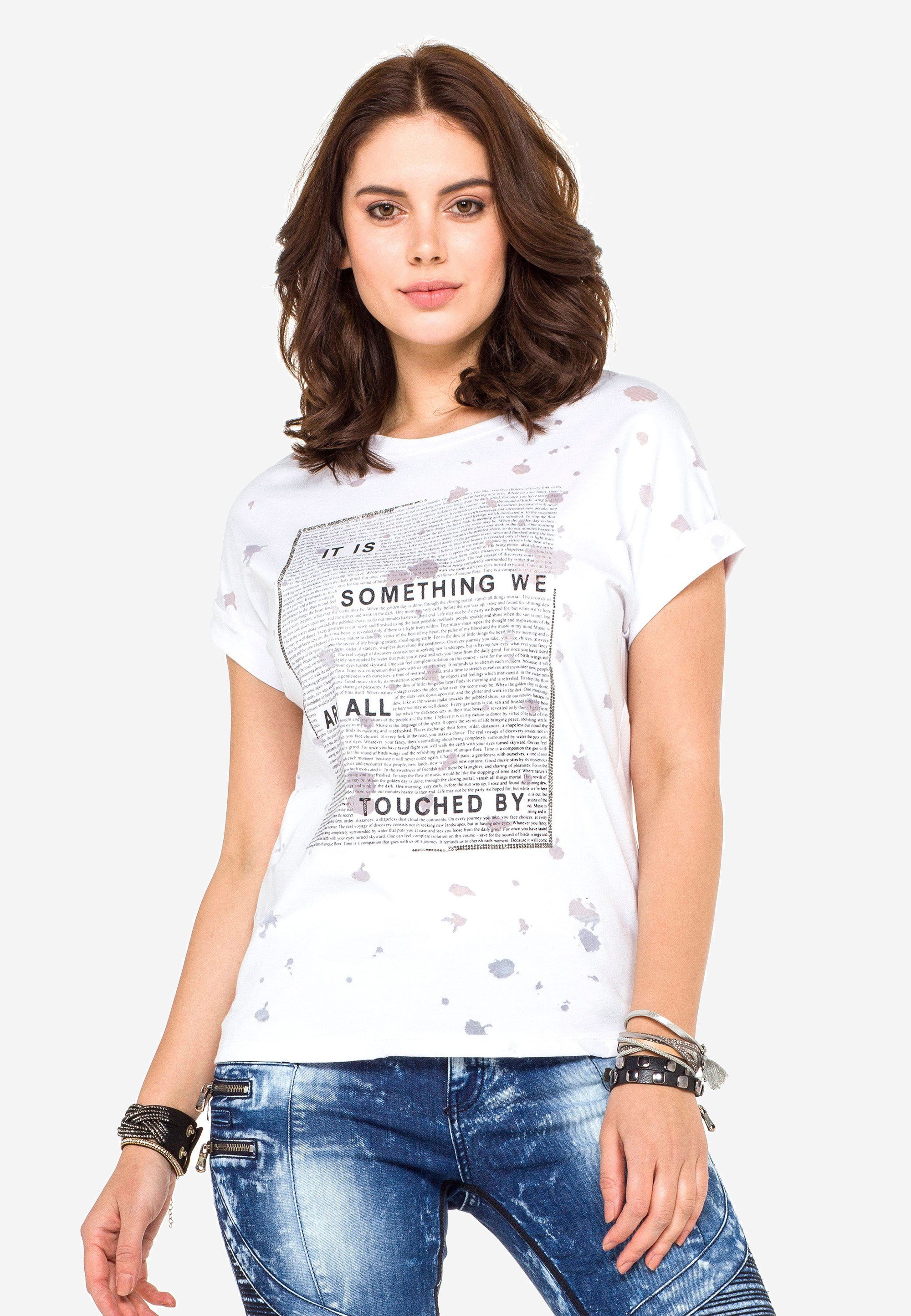 Damen Shirts Cipo & Baxx T-Shirt mit stylischem Frontprint