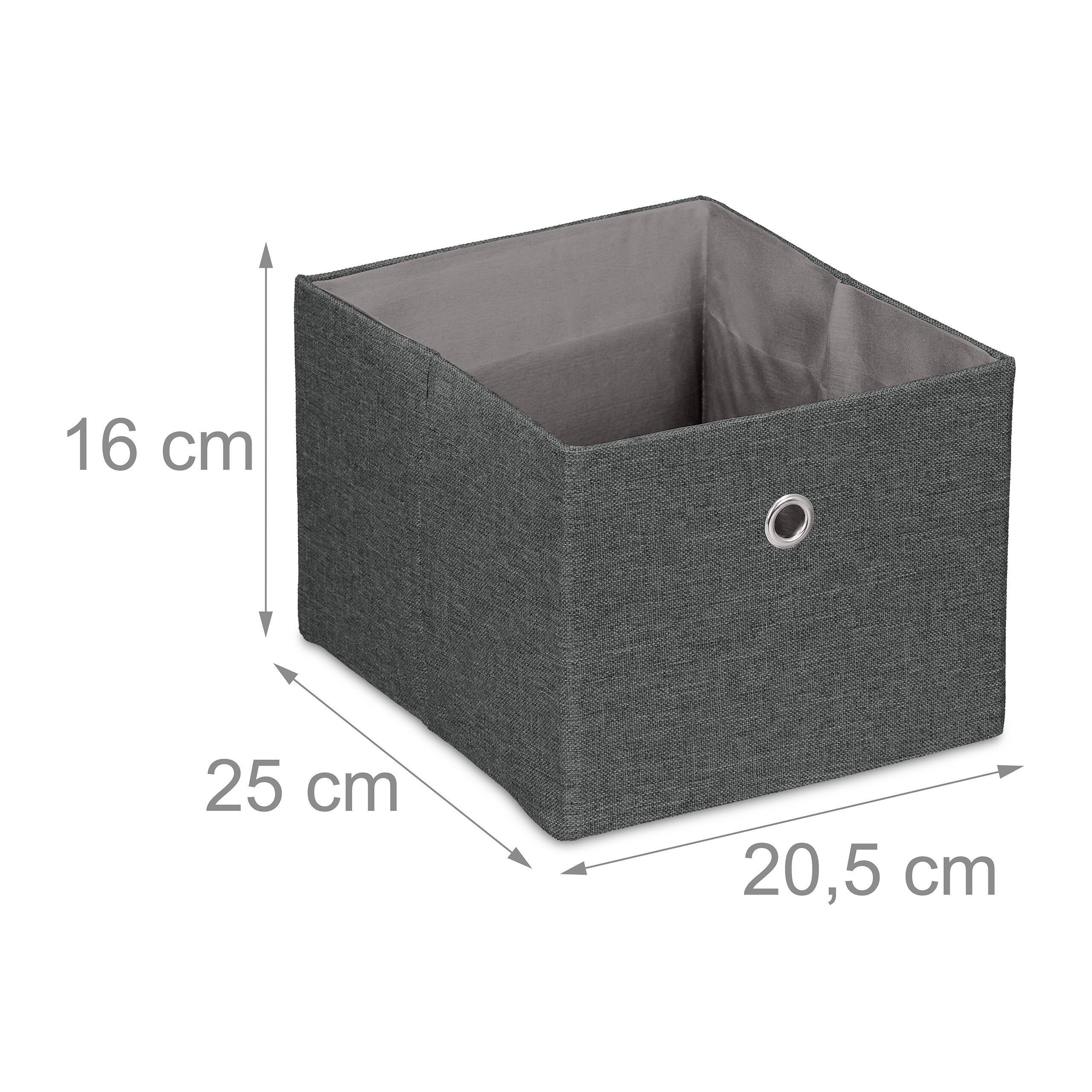 relaxdays Aufbewahrungsbox im 2er Set (2 St), Dunkelgrau