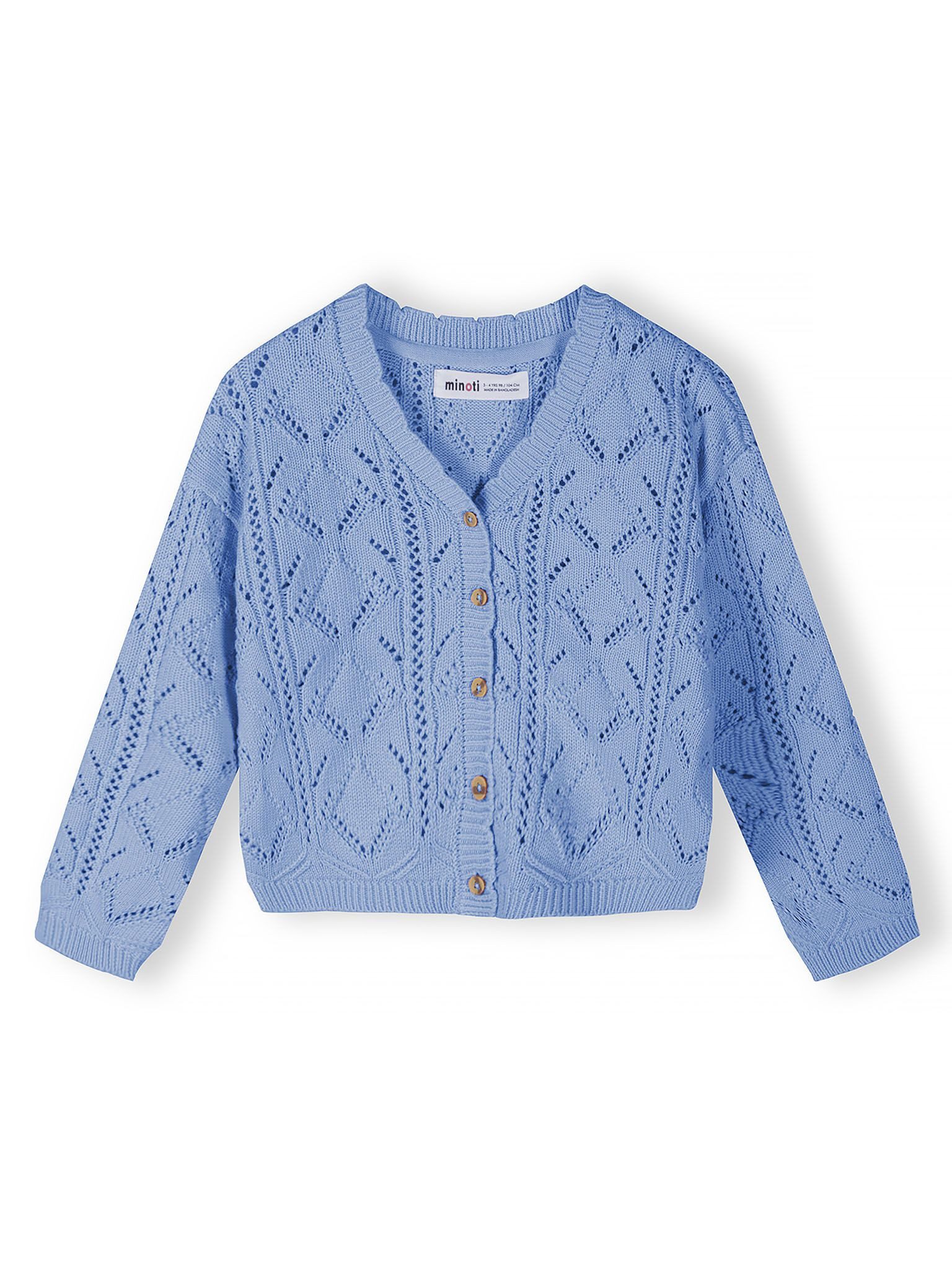 MINOTI Cardigan aus Baumwolle, für Mädchen mit Lochmuster, in Pastellfarben