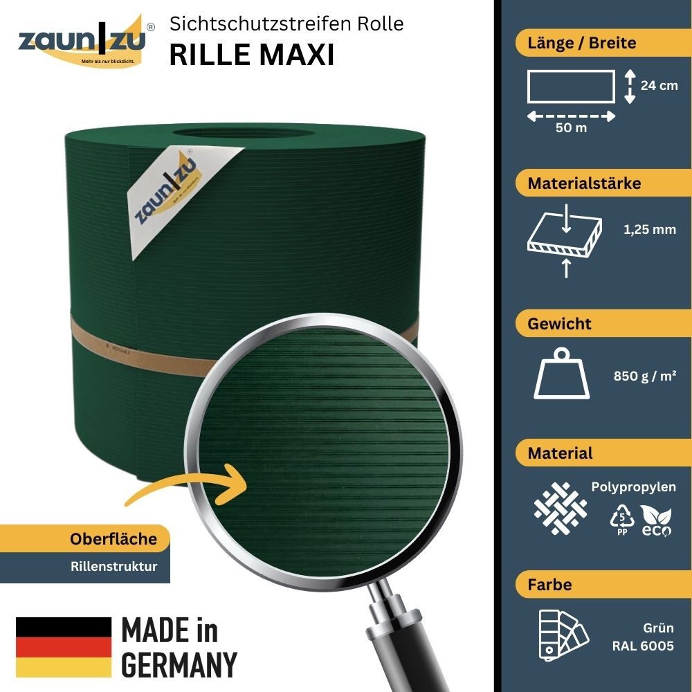 zaunzu Sichtschutzstreifen Rille Maxi Rolle für günstig online kaufen