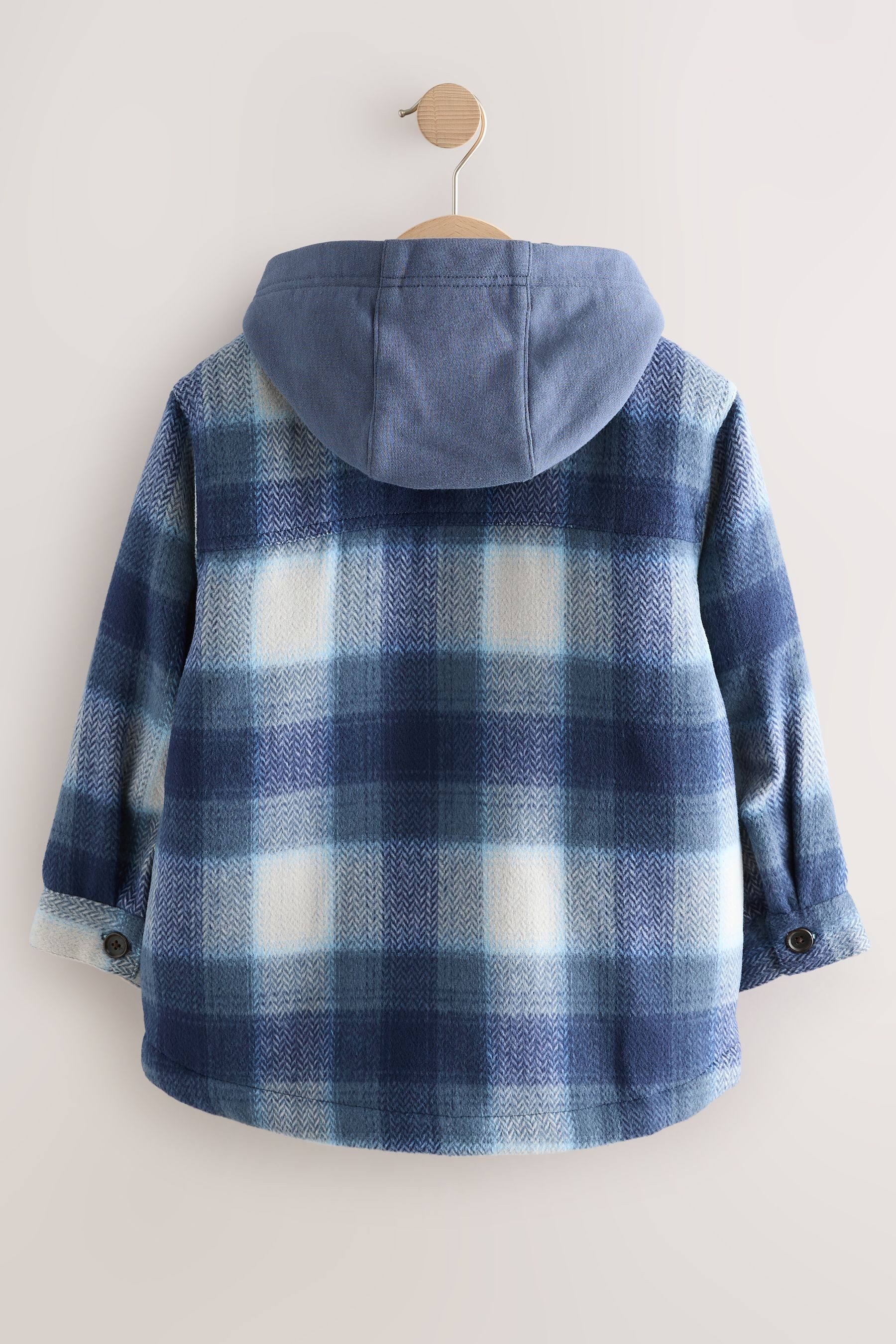 Next Hemdjacke Karierte Hemdjacke mit Kapuze und Borgfutter (1-St)