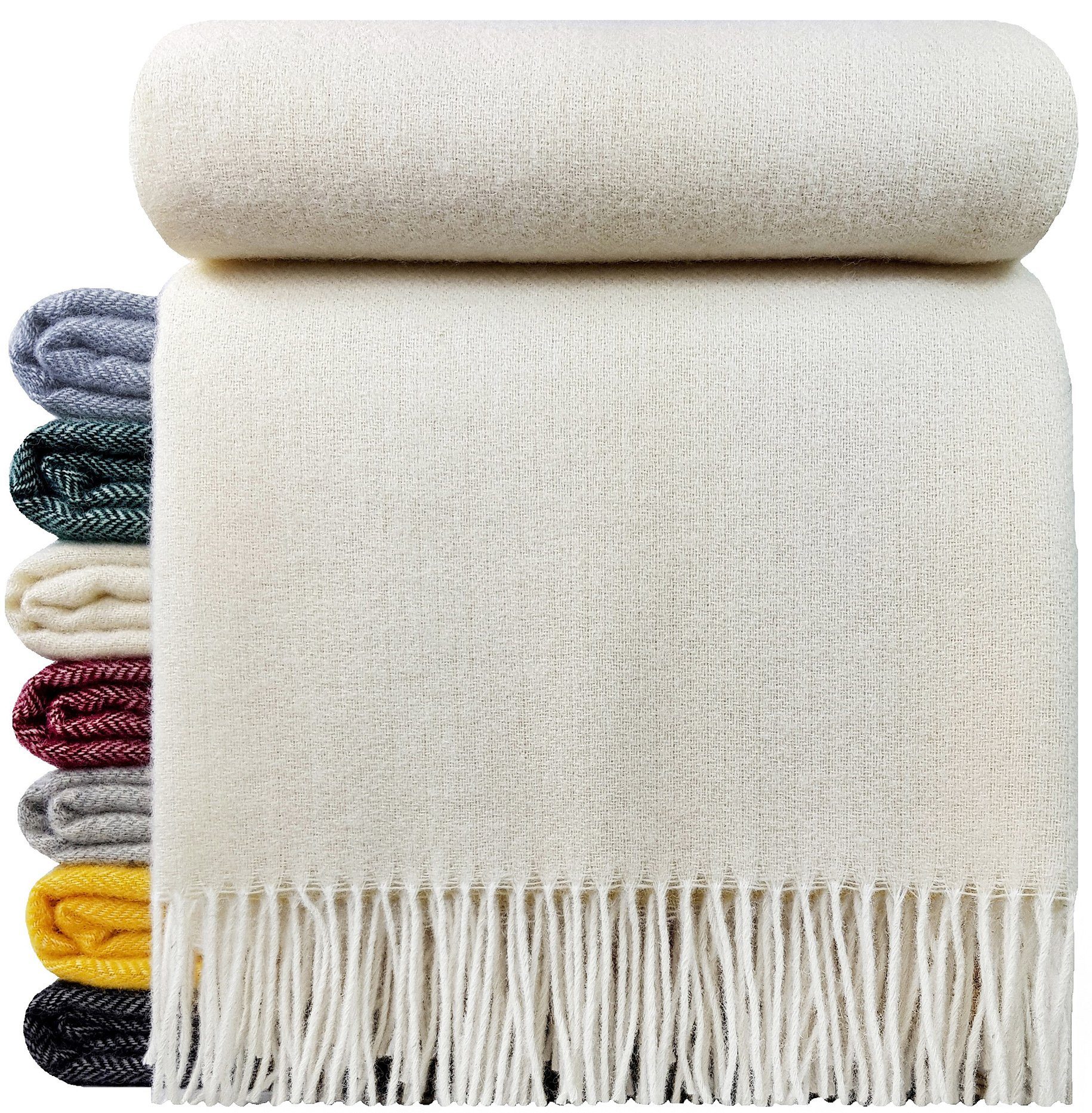 Wolldecke "TIROL A" 100 % Wolle, 140 x 200 cm in versch. Farben, STTS