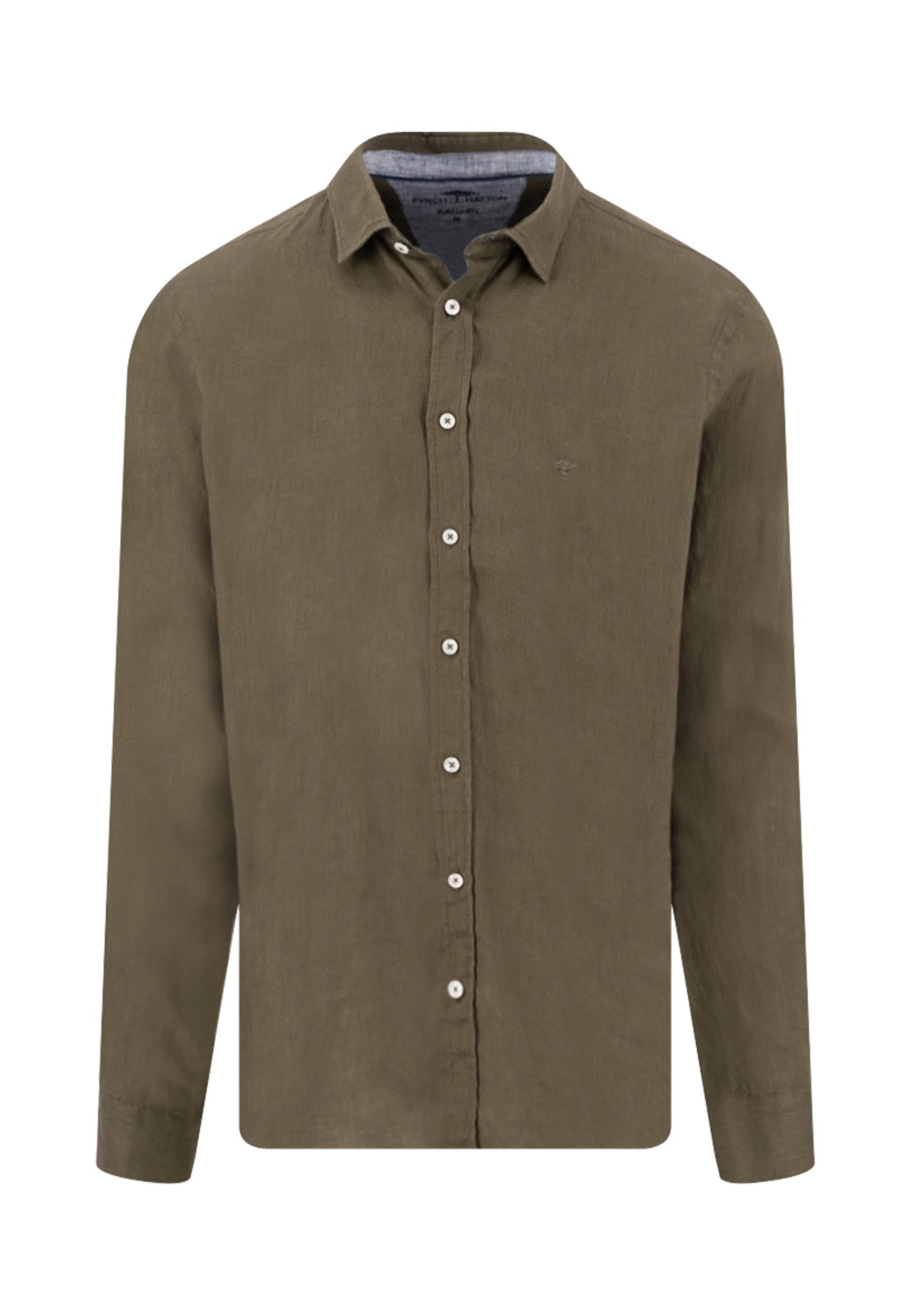 FYNCH-HATTON Leinenhemd mit Logo Stickerei