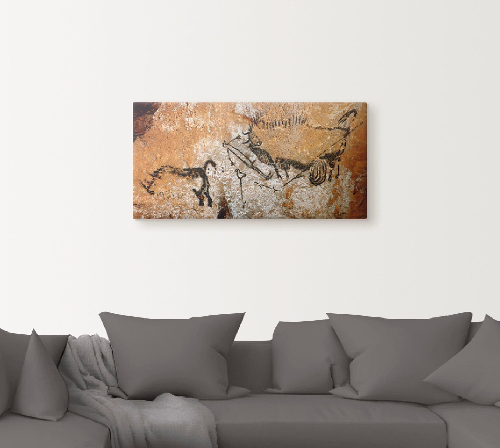 Artland Leinwandbild Höhle von Lascaux 17000 v Chr, Wildtiere (1 St), auf Holzrahmen gespannt