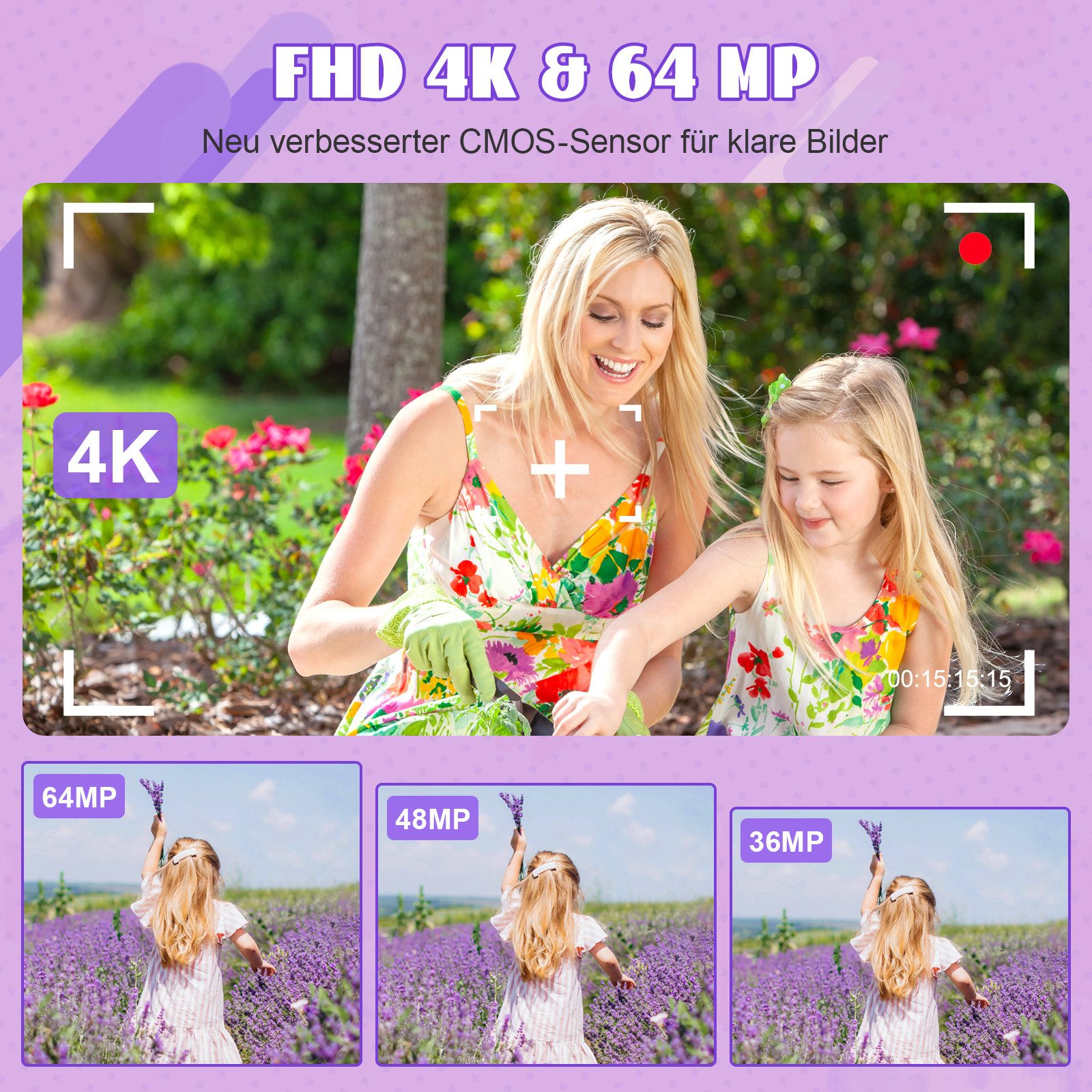 Fine Life Pro Digitalkamera G7 - A - Hochwertige Kamera mit 64MP Kompaktkamera (und 4K-Ultra-HD-Aufzeichnung für atemberaubende Fotos und Videos)