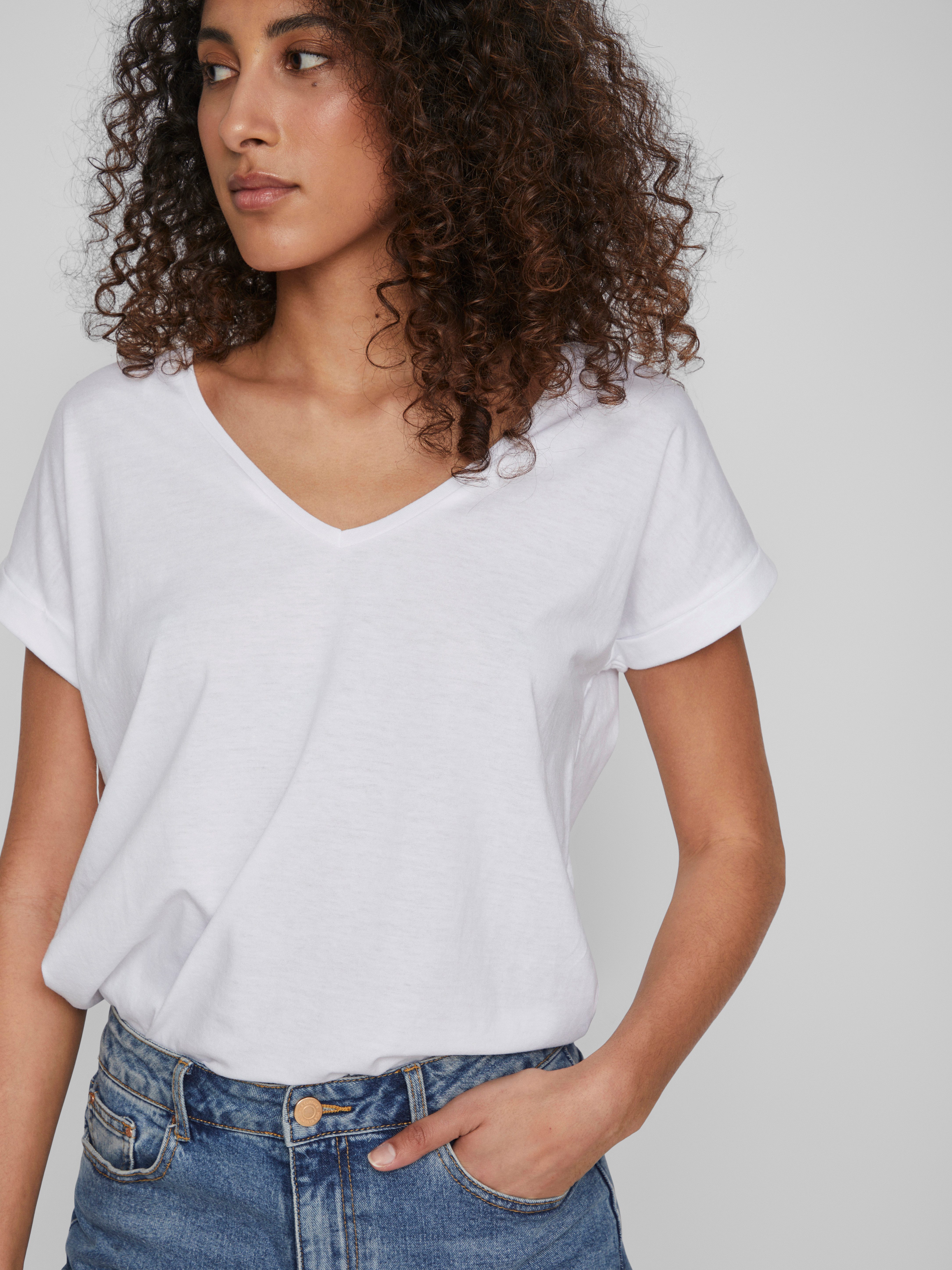 Vila V-Shirt VIDREAMERS NEW V-NECK T-SHIRT günstig online kaufen