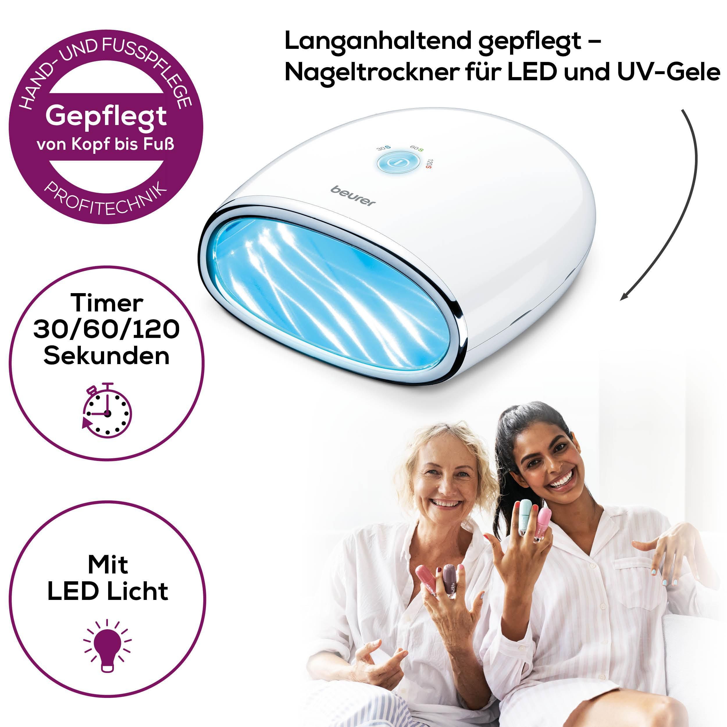 BEURER Lichthärtungsgerät MP 48, schnelles und gleichmäßiges Aushärten von Gelen, Timerfunktion mit 30, 60 und 120 Sekunden