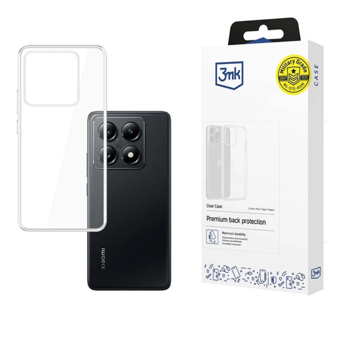 Wozinsky Bumper - Silikon Handyhülle kompatibel mit Xiaomi 14T Pro - Transparent, zuverlässigger Schutz, rutschfeste Oberfläche