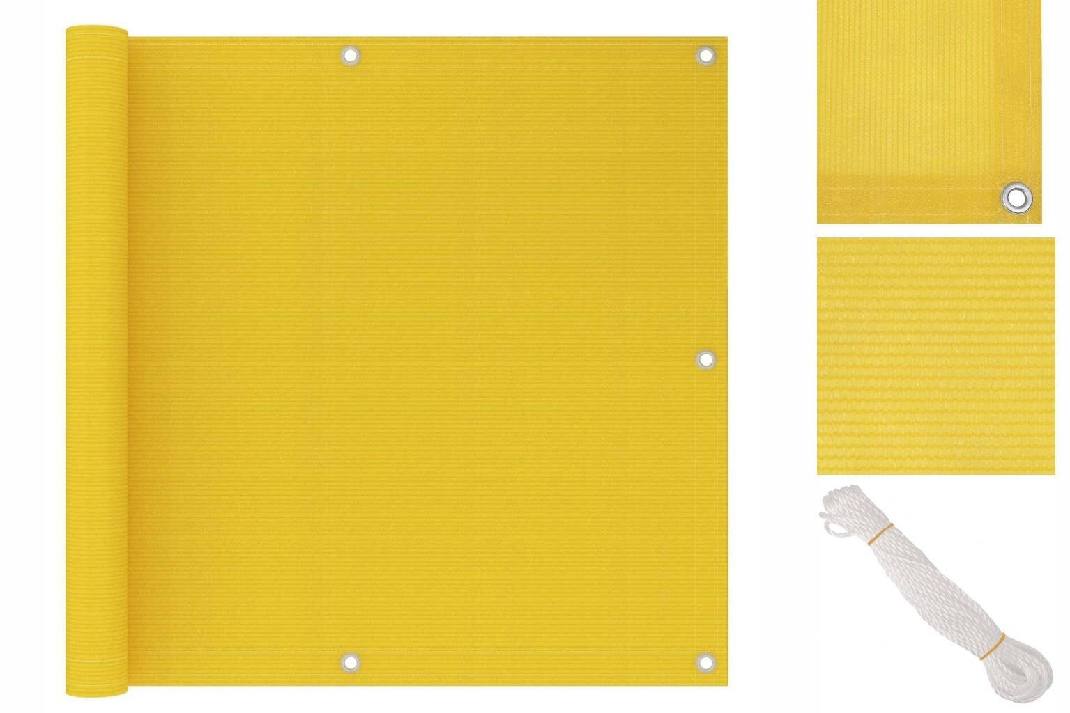 Seitenmarkise Balkon-Sichtschutz Gelb 90x500 cm HDPE