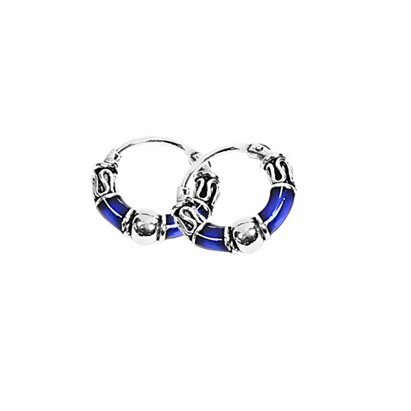 Paar Creolen Paar 925 Sterling Silber Keltische Bali Creolen S