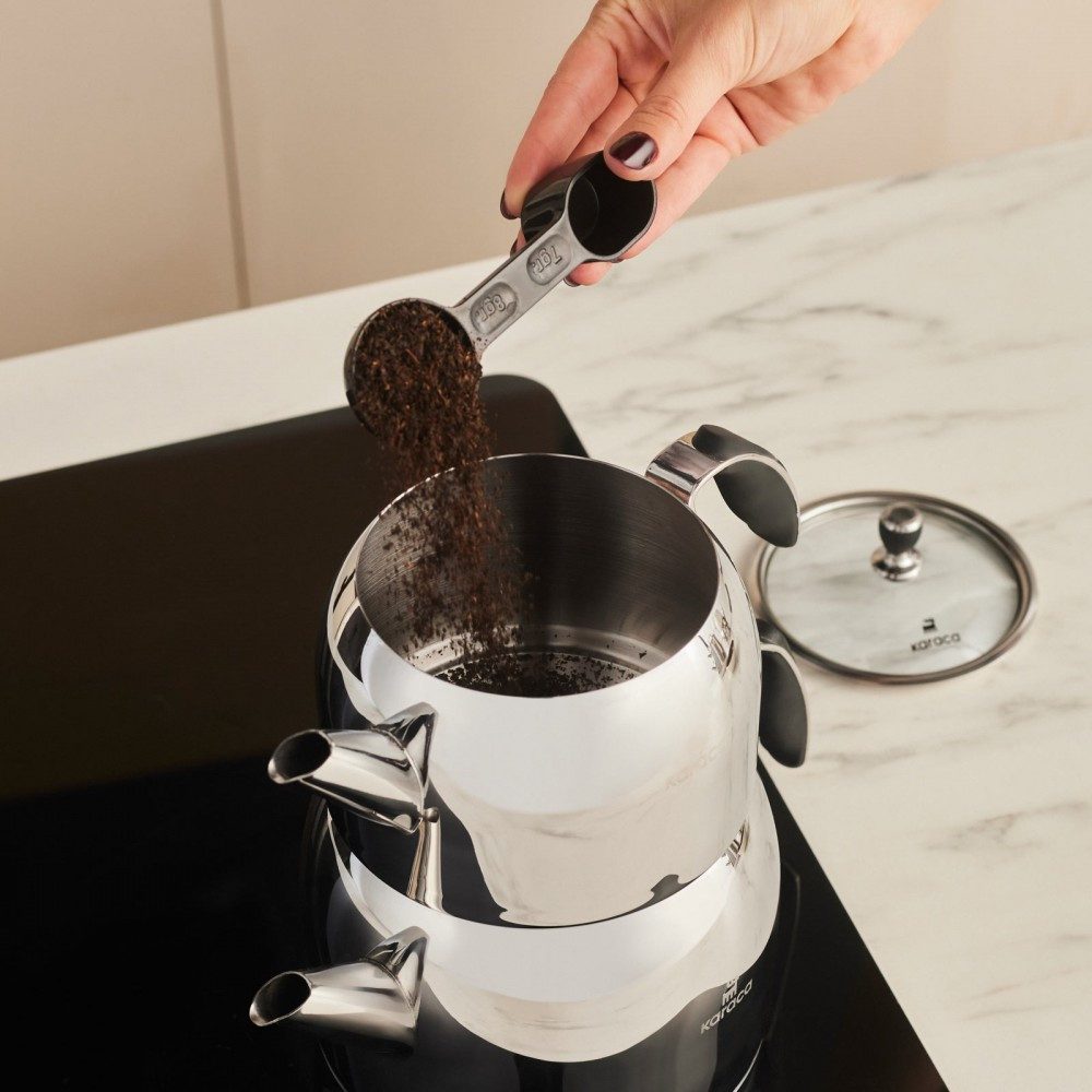 Karaca Teekanne Karaca Stelly Edelstahl Teekannen-Set XL – Inox