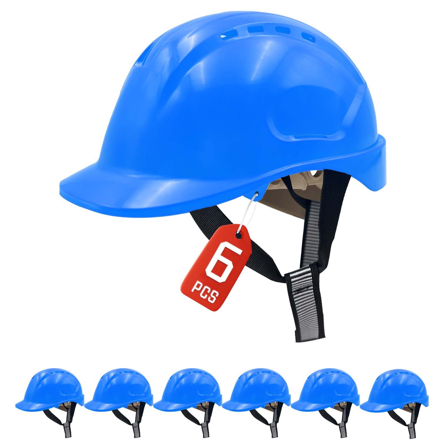 Mustbau Schutzhelm EN397 Sicherheitshelm, Arbeitshelm mit ABS-Material (5-tlg), Bauhelm, 52-66cm Einstellbar