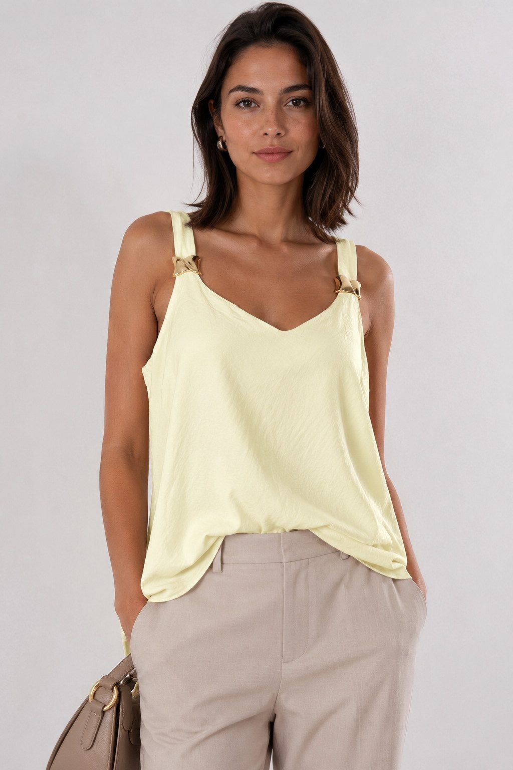 ITALY VIBES Trägertop - elegantes Ärmelloses Shirt - sommerliches Damen Top ONE SIZE, passend von Größe S bis XL