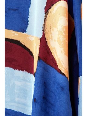 Esprit Collection Midikleid Satin-Hemdblusenkleid mit Print