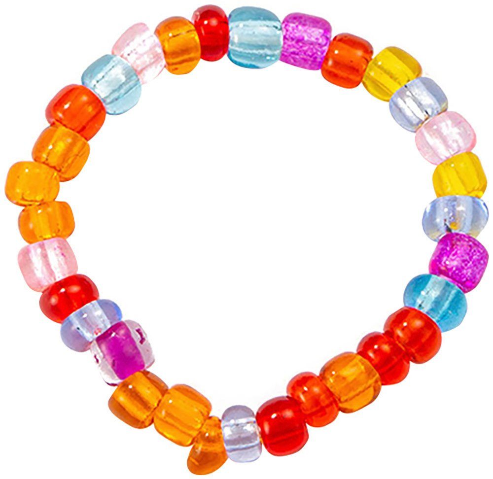 Firetti Ring-Set Multipack Schmuck Geschenk Damenring Zugband Edelstein Farbstein (Set, 5-tlg), Made in Germany - mit Kunstharzperle