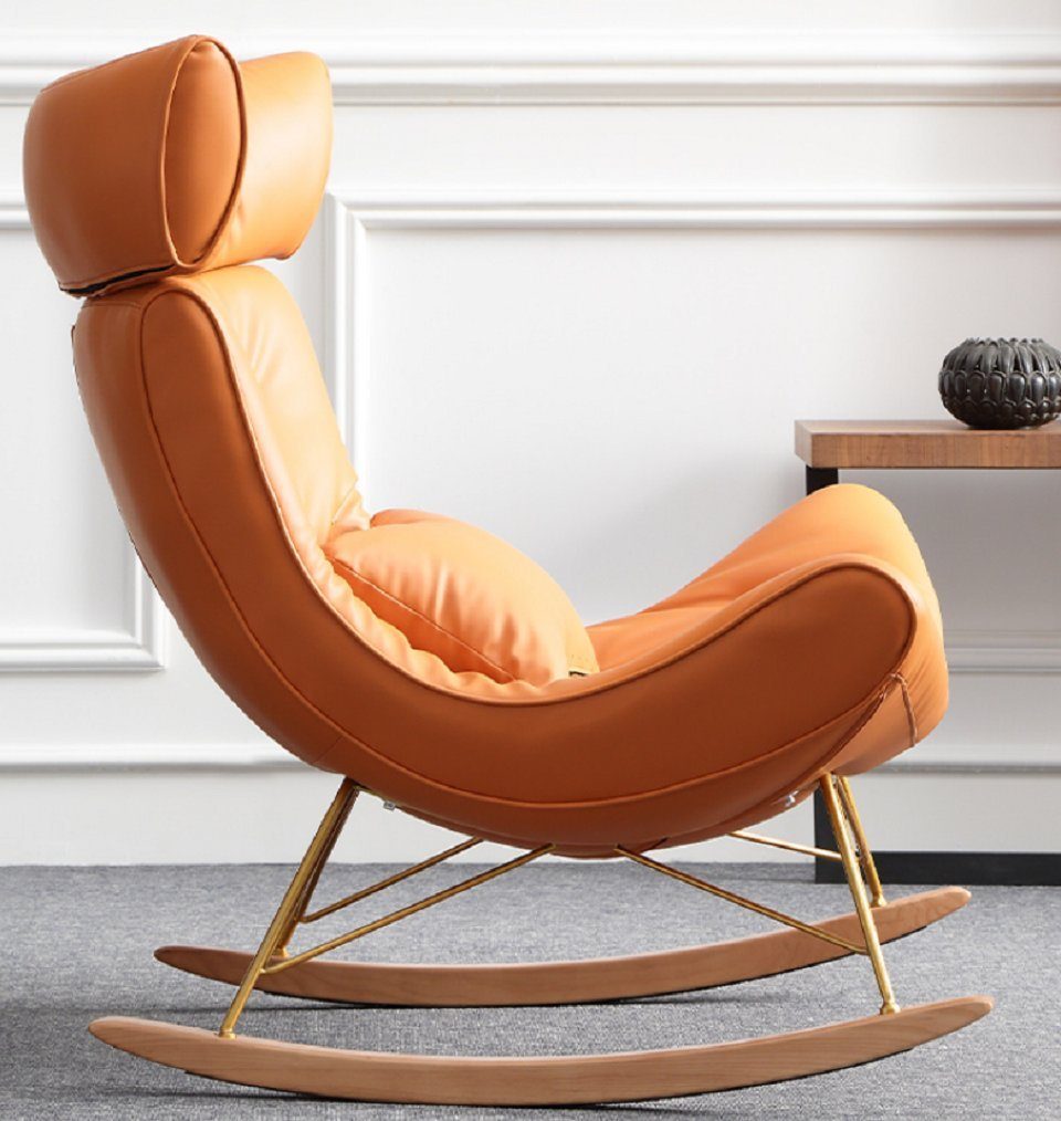 JVmoebel Sessel Design Sessel Polster Luxus Kunstleder 1 Sitzer Neu Orange (1-St., Sessel), Made in Europe
