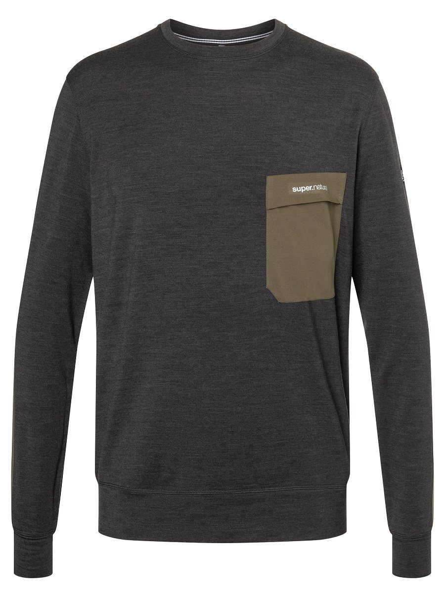 SUPER.NATURAL Sweatshirt Merino Pullover M ALPINE POCKET CREW funktioneller günstig online kaufen