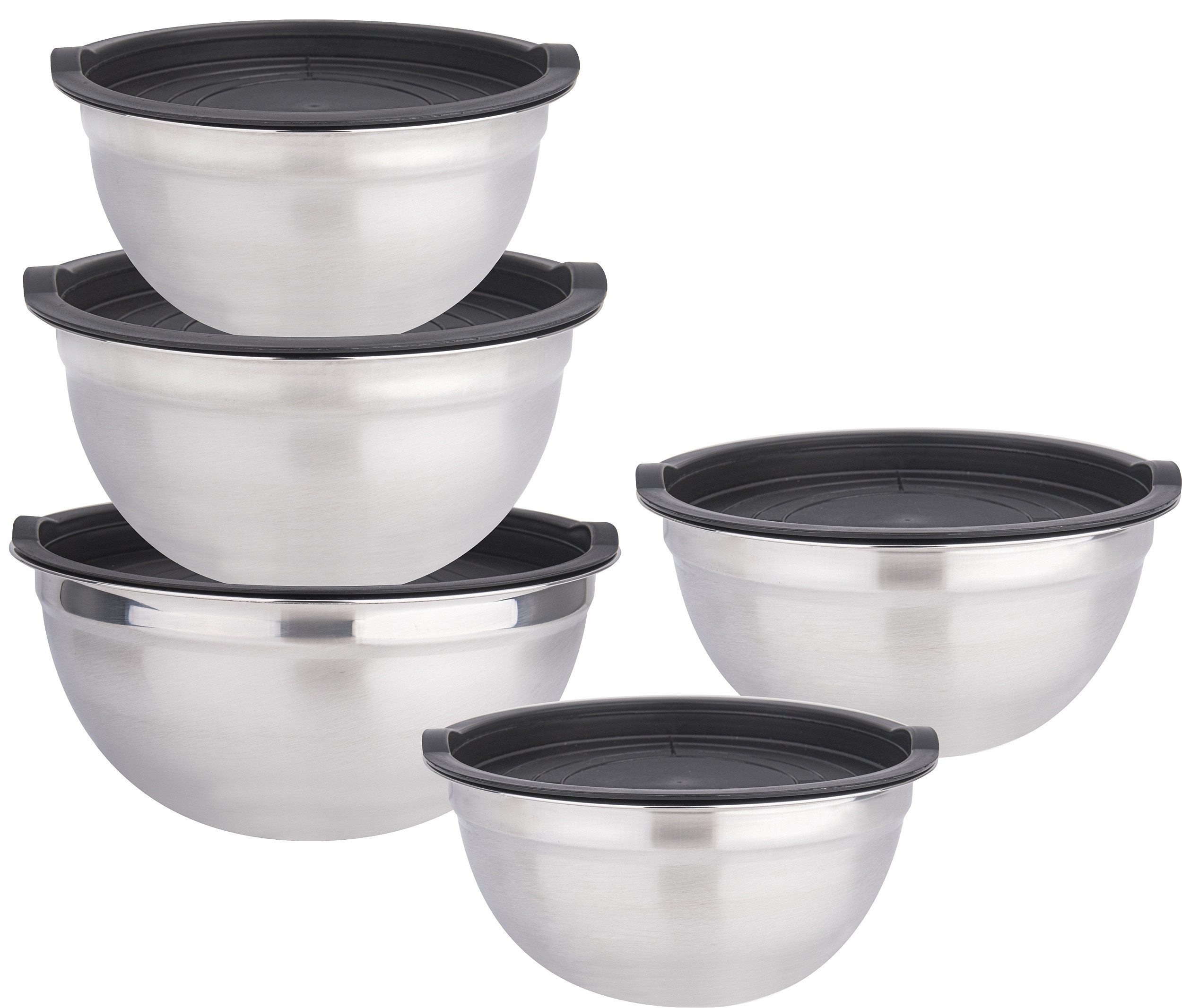 Cheffinger Aufbewahrungsschüssel Edelstahl Schüssel Set mit Deckel 10-tlg Edelstahlschüssel Cheffinger, Material: Edelstahl, Kunststoff