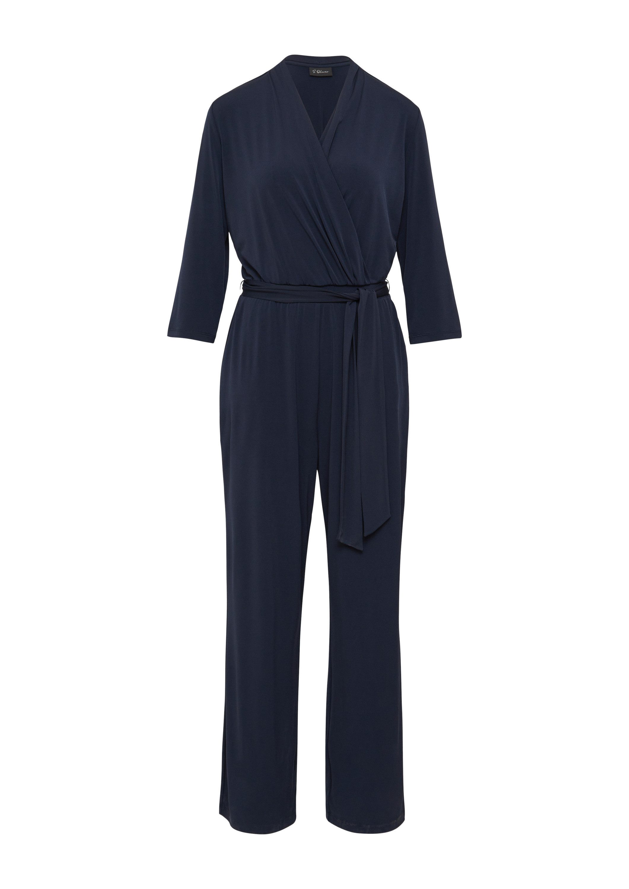 s.Oliver Jumpsuit Overall Fließender Jumpsuit in Wickeloptik mit Bindegürte günstig online kaufen