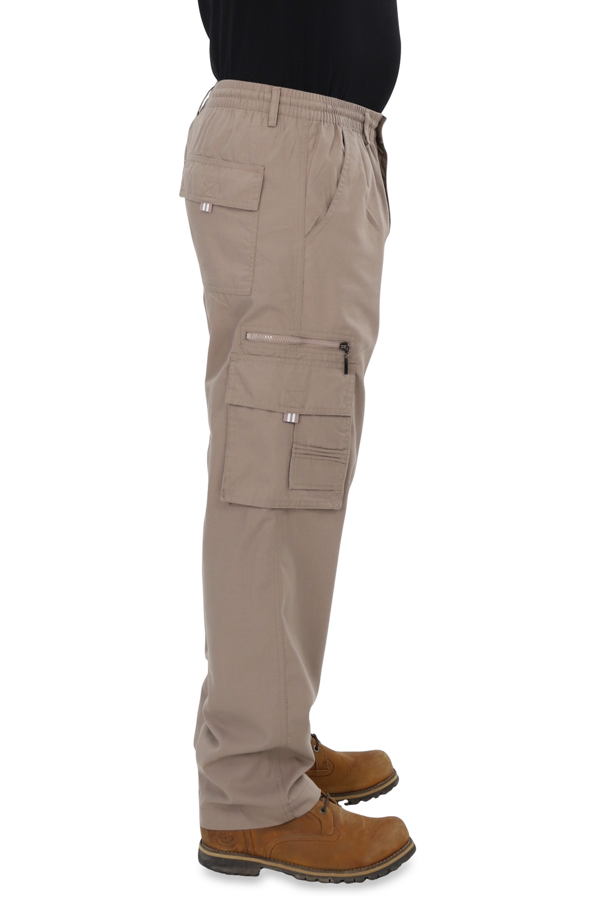 Ben Creek Cargohose QDA13 lange Freizeit Outdoorhose mit Multitaschen unifarben