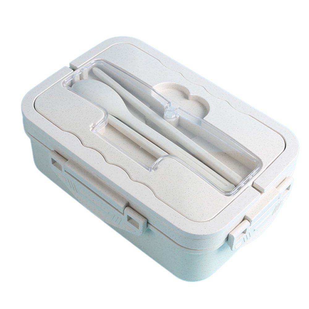 GelldG Lunchbox Brotdose, Kinder Lunchbox, Auslaufsichere, mit Tragegriff/Löffel Beige