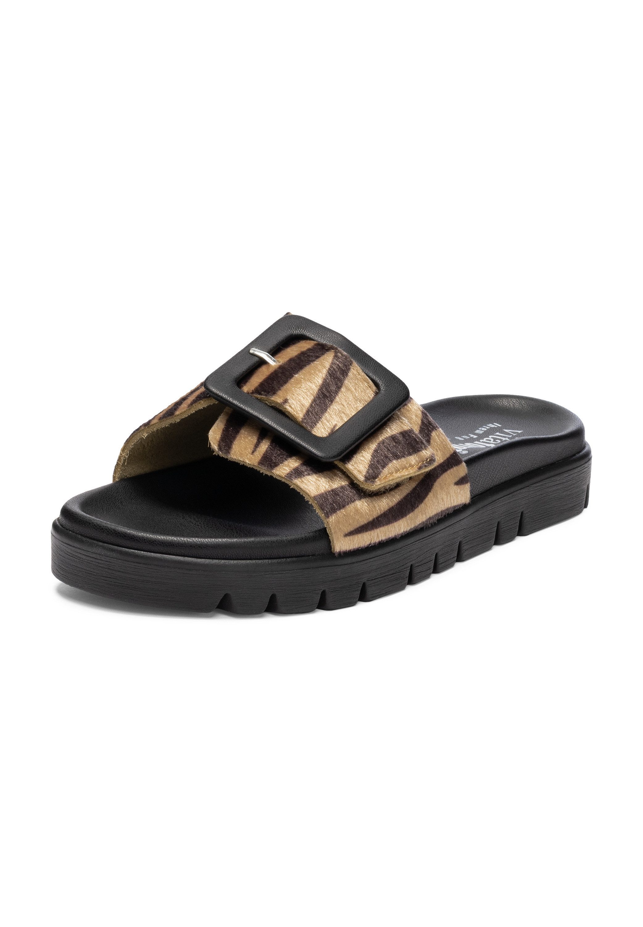 Damen Pantoletten Textil Pantolette