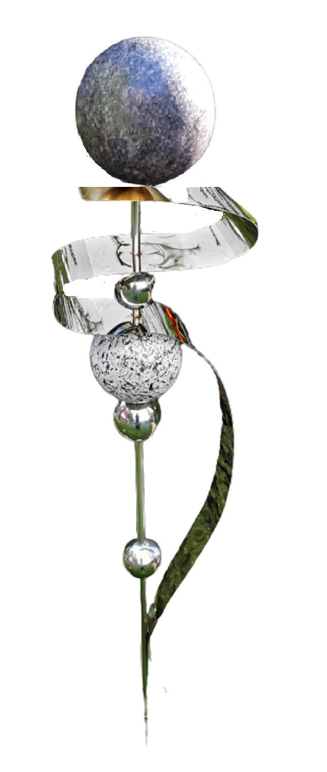 Jürgen Bocker - Gartenambiente Gartenstecker Saturn Edelstahl anthrazit 160 cm Beetstecker Gartenstecker