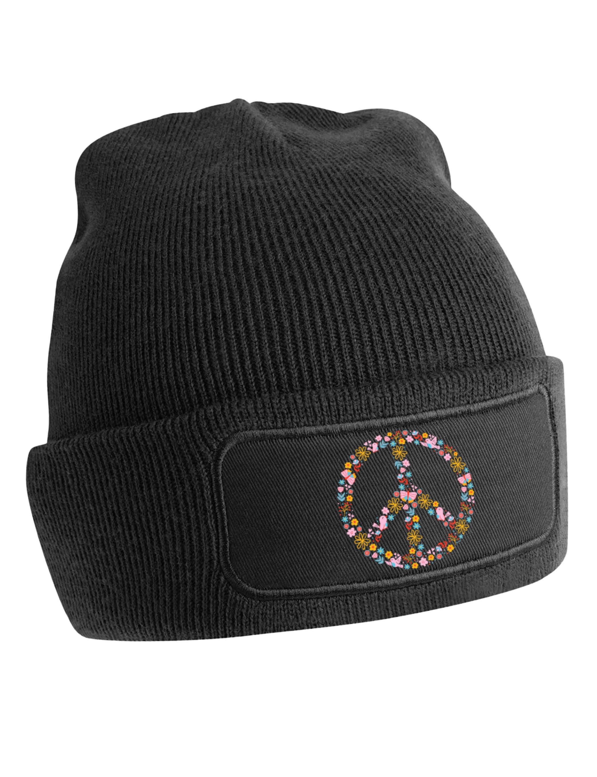 Youth Designz Beanie Unisex Kinder Beanie Mütze "Peace" Hippies 80/90 Jahre Print Geschenk mit lustigen und stylischen Aufdruck für Jungen und Mädchen Statement