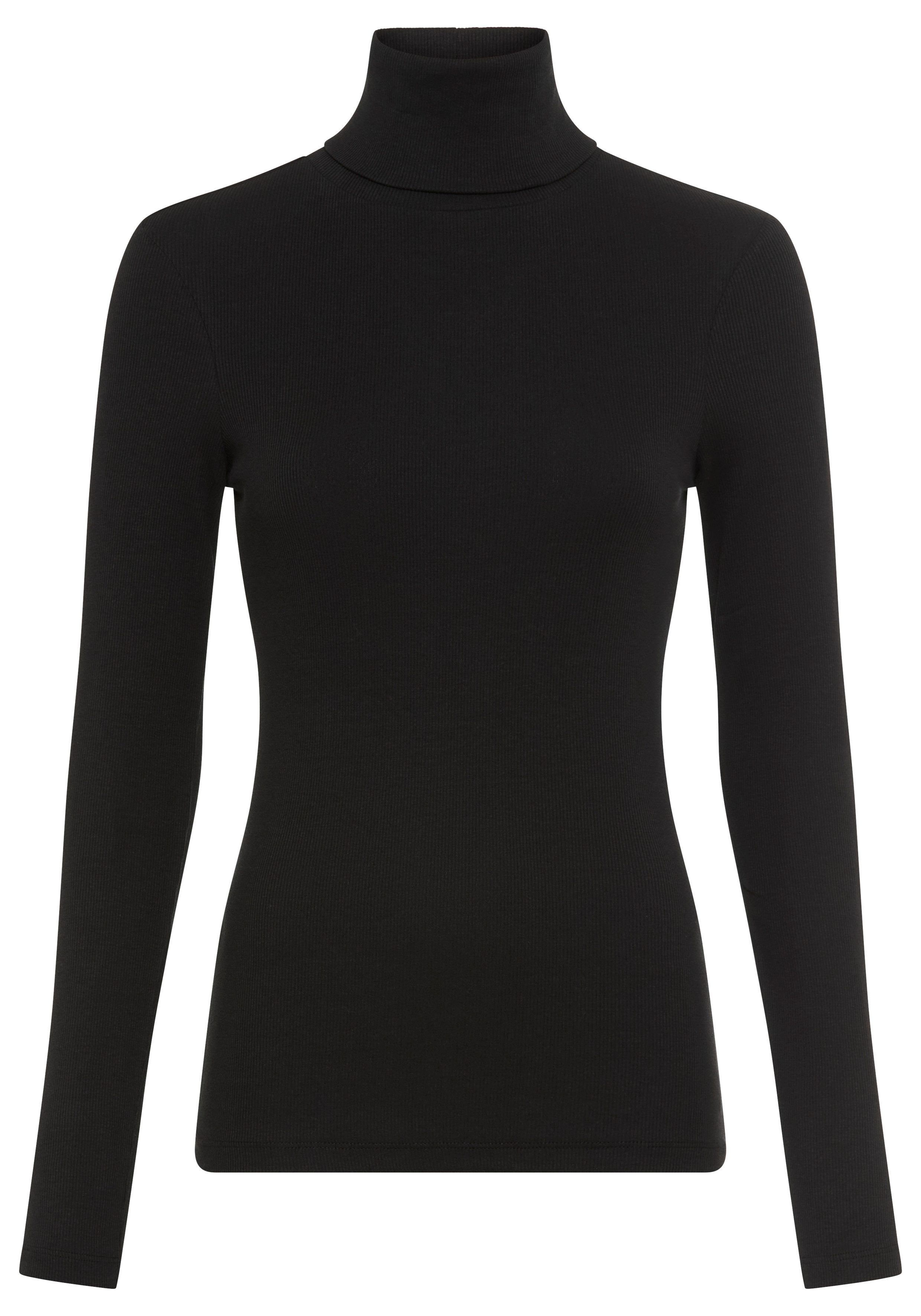 AJC Langarmshirt sehr figurbetont, Rollkragen, Basic-Stil