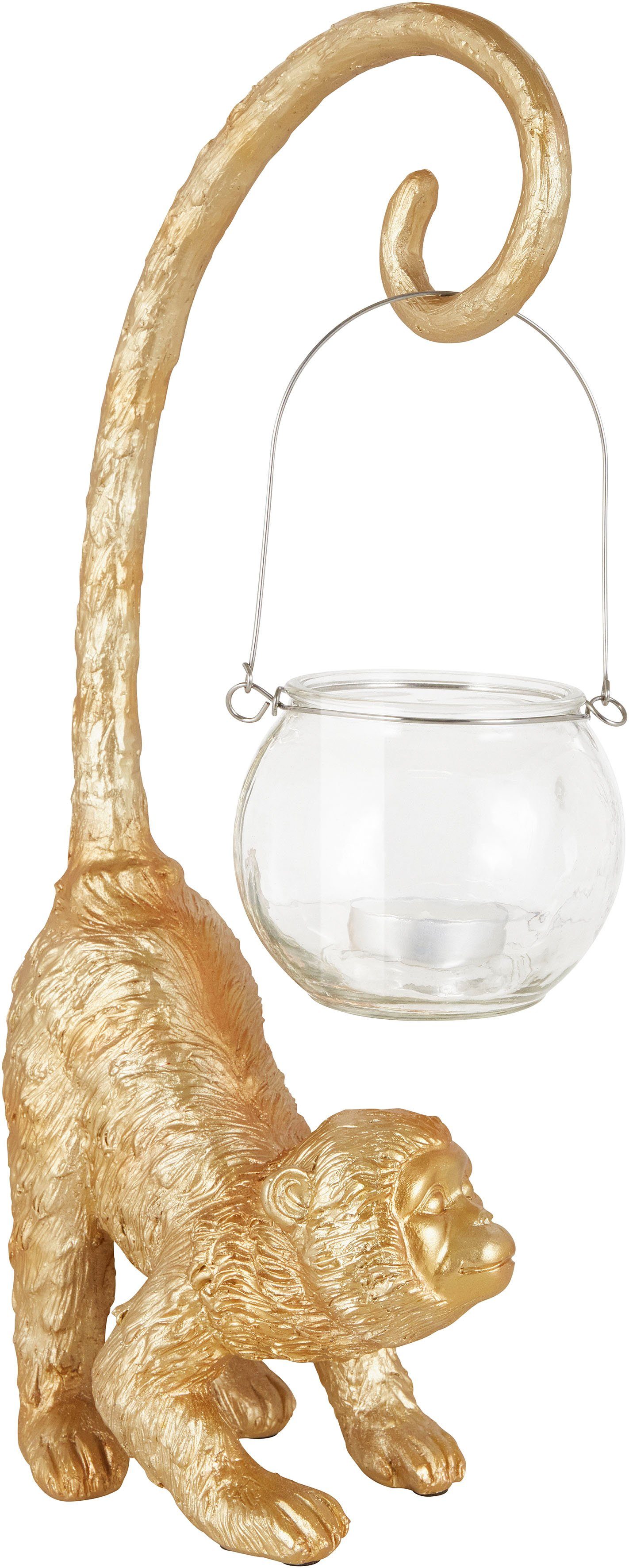 Leonique Dekofigur Affe mit Windlicht günstig online kaufen