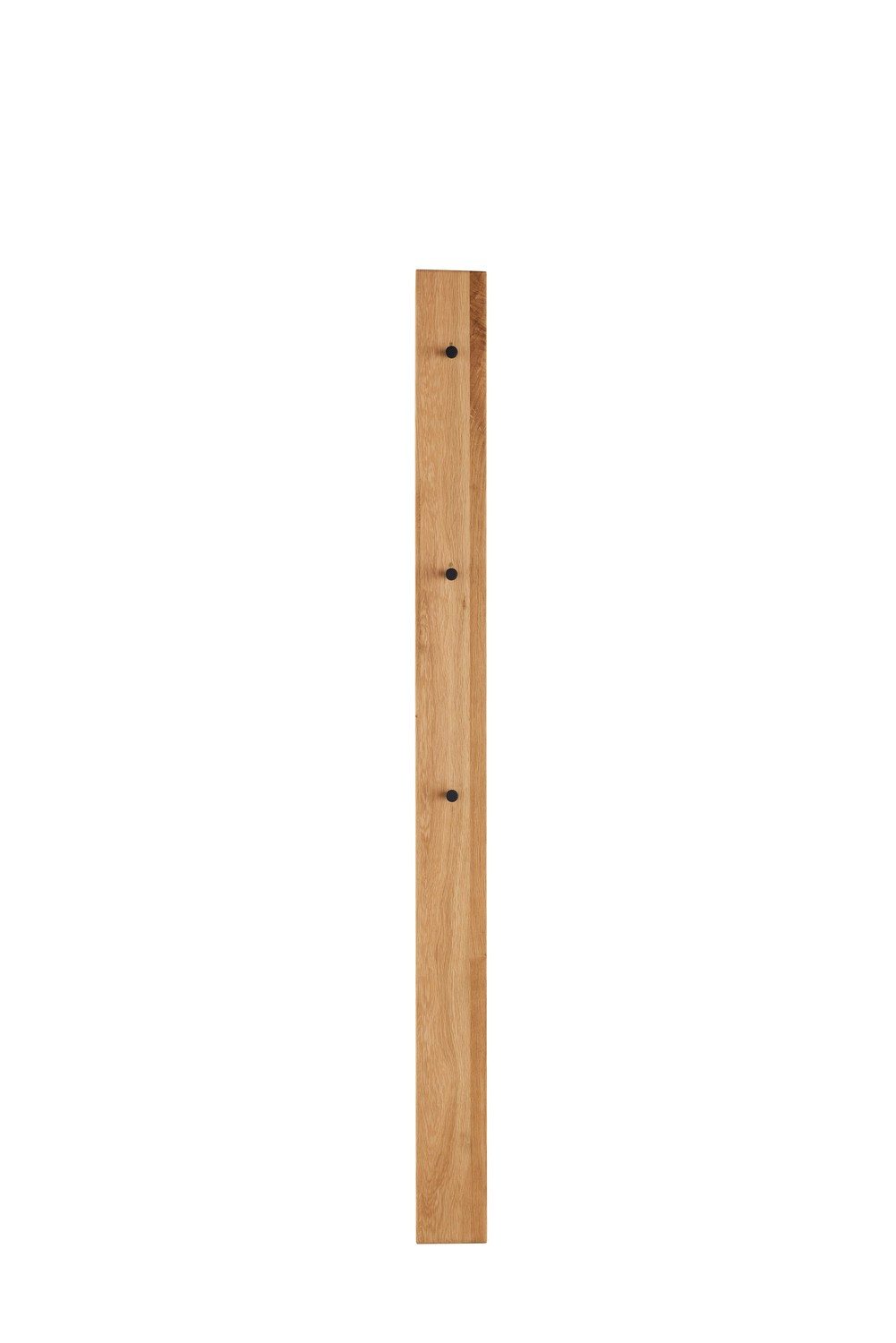 Natur24 Garderobenleiste Siena Wandpaneel aus massiver Eiche 12x163 cm mit 3 Garderobenhaken