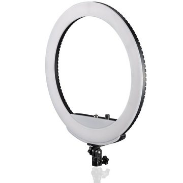 BRESSER Tageslichtlampe MM-26AB Bi-Color LED Ringleuchte 48W dimmbar mit Smartphonehalter und…