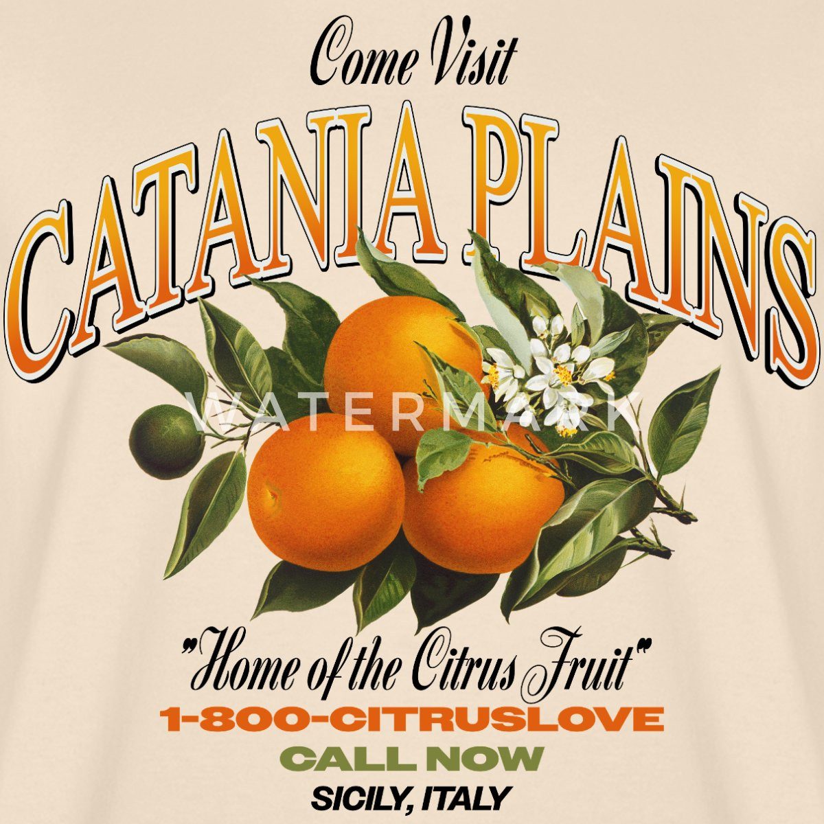 Spreadshirt T-Shirt Italien Urlaub Catania Orangen Paradies Relaxed Fit Unisex T-Shirt (1-tlg)