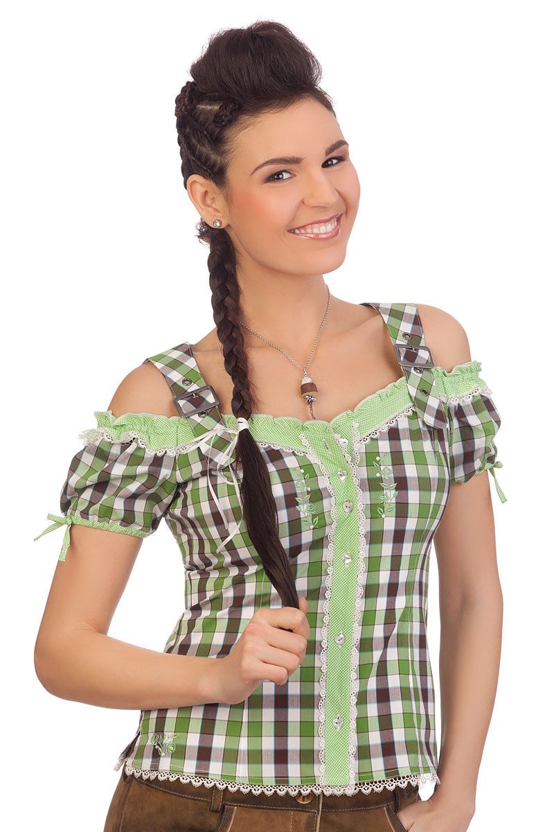 Spieth & Wensky Trachtenbluse Trachtenbluse - BEERE - oliv
