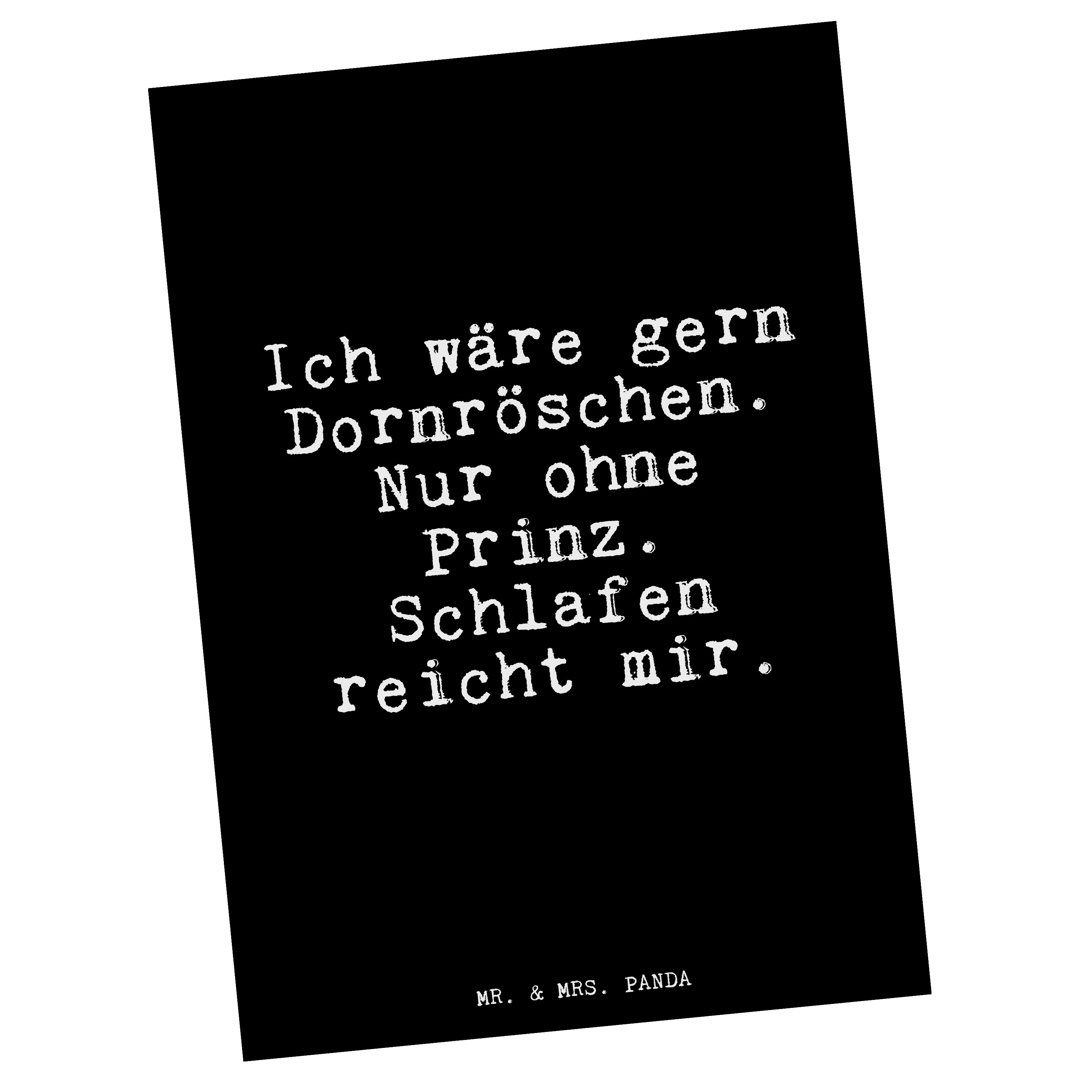 Mr. & Mrs. Panda Postkarte »Ich wäre gern Dornröschen.... Schwarz