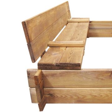 vidaXL Sandkasten Sandkasten Sandkiste mit Sitzfläche Holz Imprägniert Quadratisch