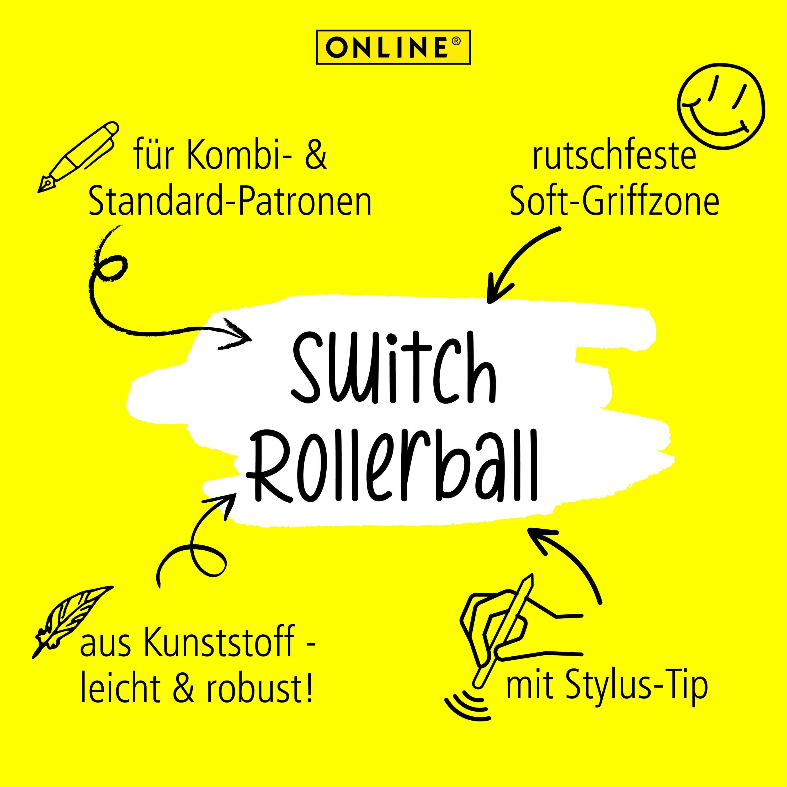 Online Pen Tintenroller Switch Plus, ergonomisch, ideal für die Schule, mit Stylus-Tip