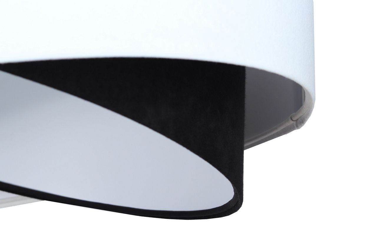 Licht-Erlebnisse Pendelleuchte MARLON, ohne Leuchtmittel, Wohnzimmer Weiß Schwarz E27 D: 50 cm Modern Metall Stoff