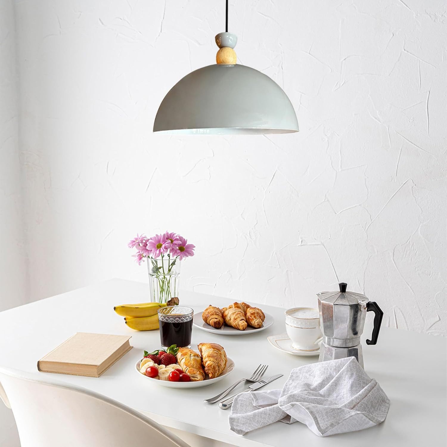Bamyum Pendelleuchte Pendelleuchte Yimpi Hängelampe Industrial Ø30 cm, E27, Moderne Lampe, ohne Leuchtmittel, E27, Dimmbar, Einstellbare Kabellänge – Bild 4 von 5
