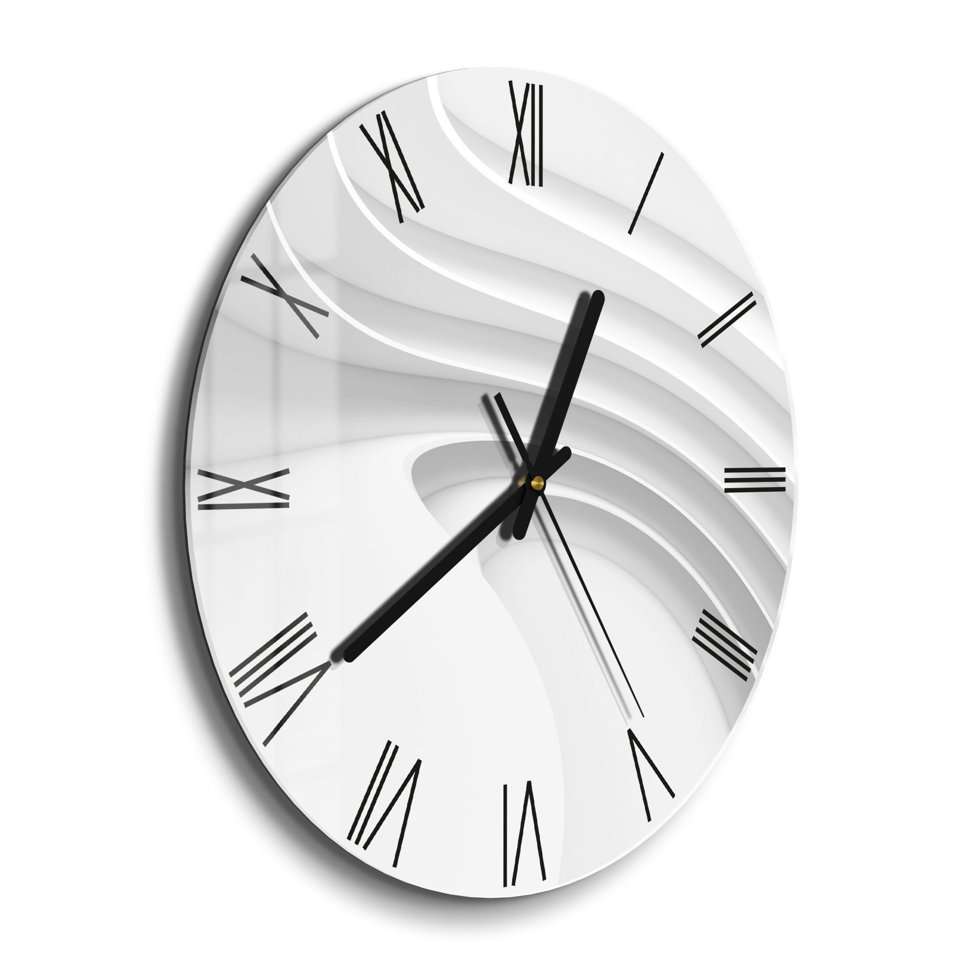 DEQORI Wanduhr 'Fließende Lamellenlinien' (Glas Glasuhr günstig online kaufen