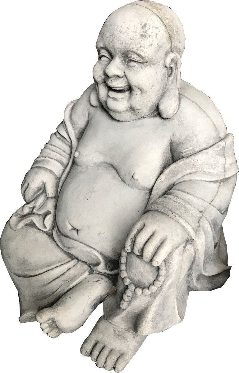 Casa Padrino Skulptur Luxus Deko Skulptur Buddha Hellgrau 65 x 55 x H. 60 cm - Limited Edition