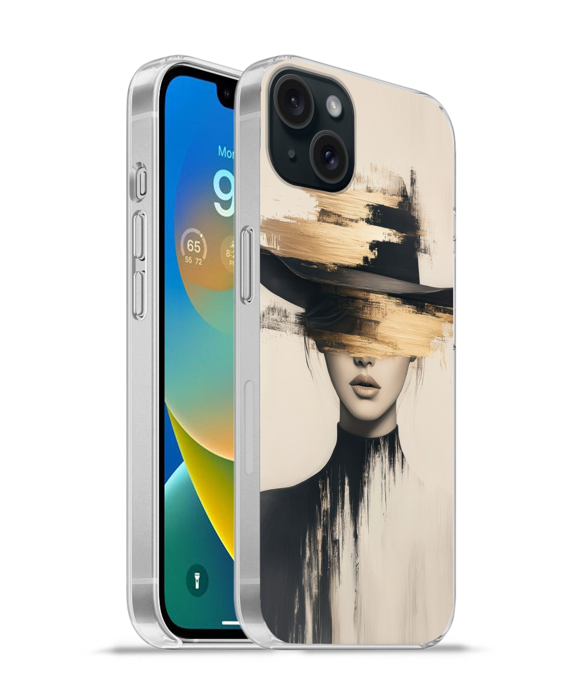 MuchoWow Handyhülle für Apple iPhone 15 Plus Frau - Hut - Farbe, Smartphone-Bumper, Print, Handy Schutzhülle Dünn