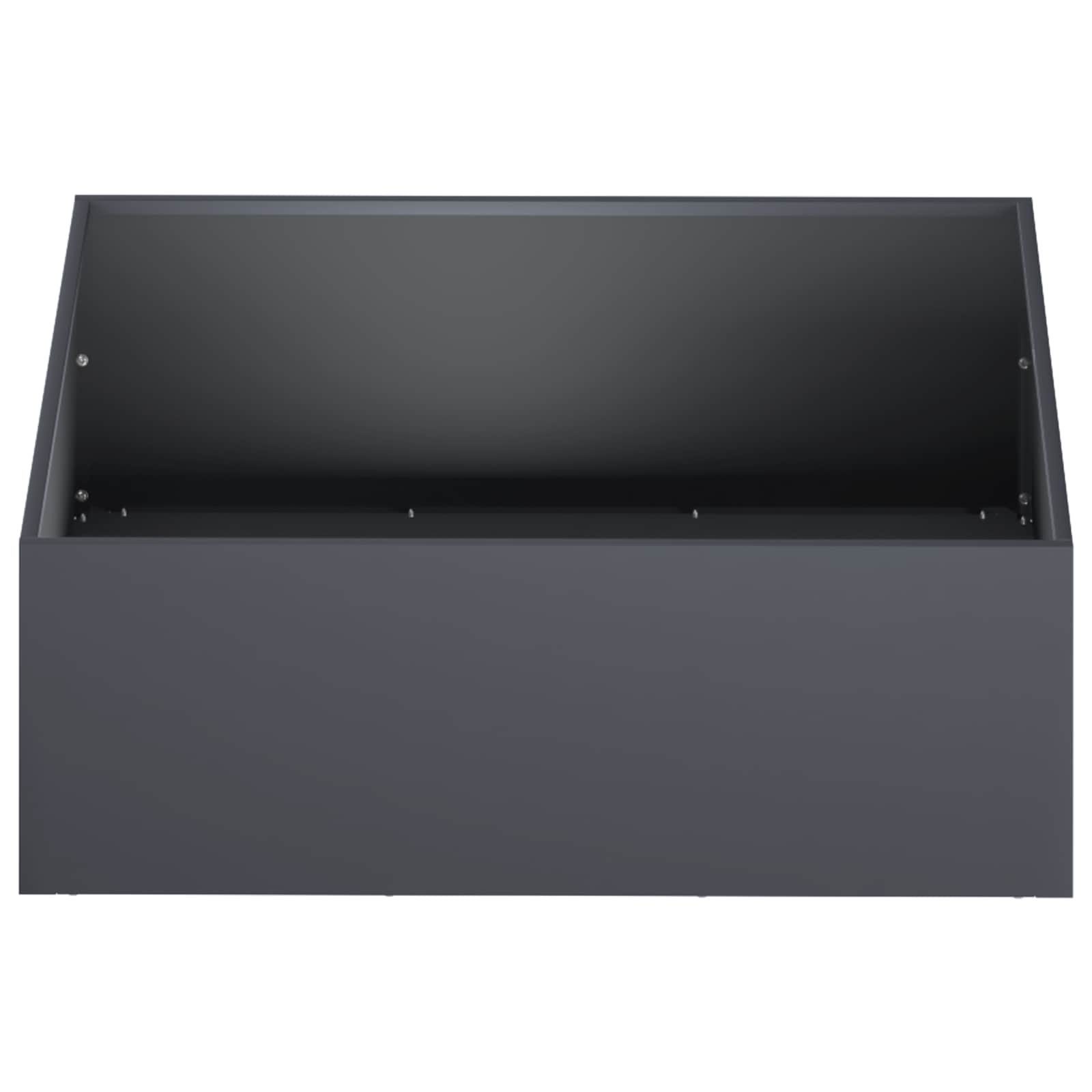 vidaXL Blumentopf Garten-Pflanzgefäß Anthrazit 60 x 60 x 20 cm (1 St) – Bild 3 von 5