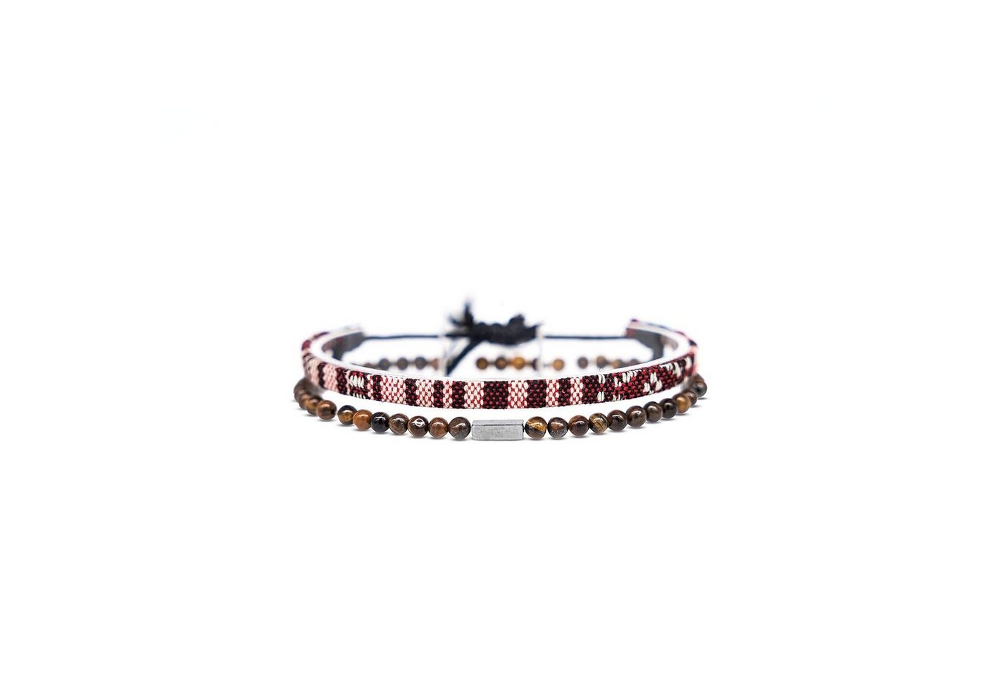 Made by Nami Armband Set 2x Surfer Armband Herren & Damen Tigerauge Perlenarmband Boho Armband (Set, 2), Festival Schmuck Hippie Herren Armband Sommer
