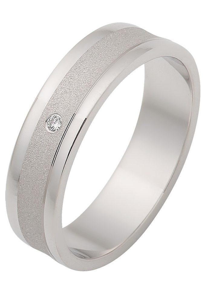 Firetti Trauring Schmuck Geschenk Hochzeit Ehering Trauring "LIEBE", Made in Germany - wahlweise mit oder ohne Zirkonia (synth)