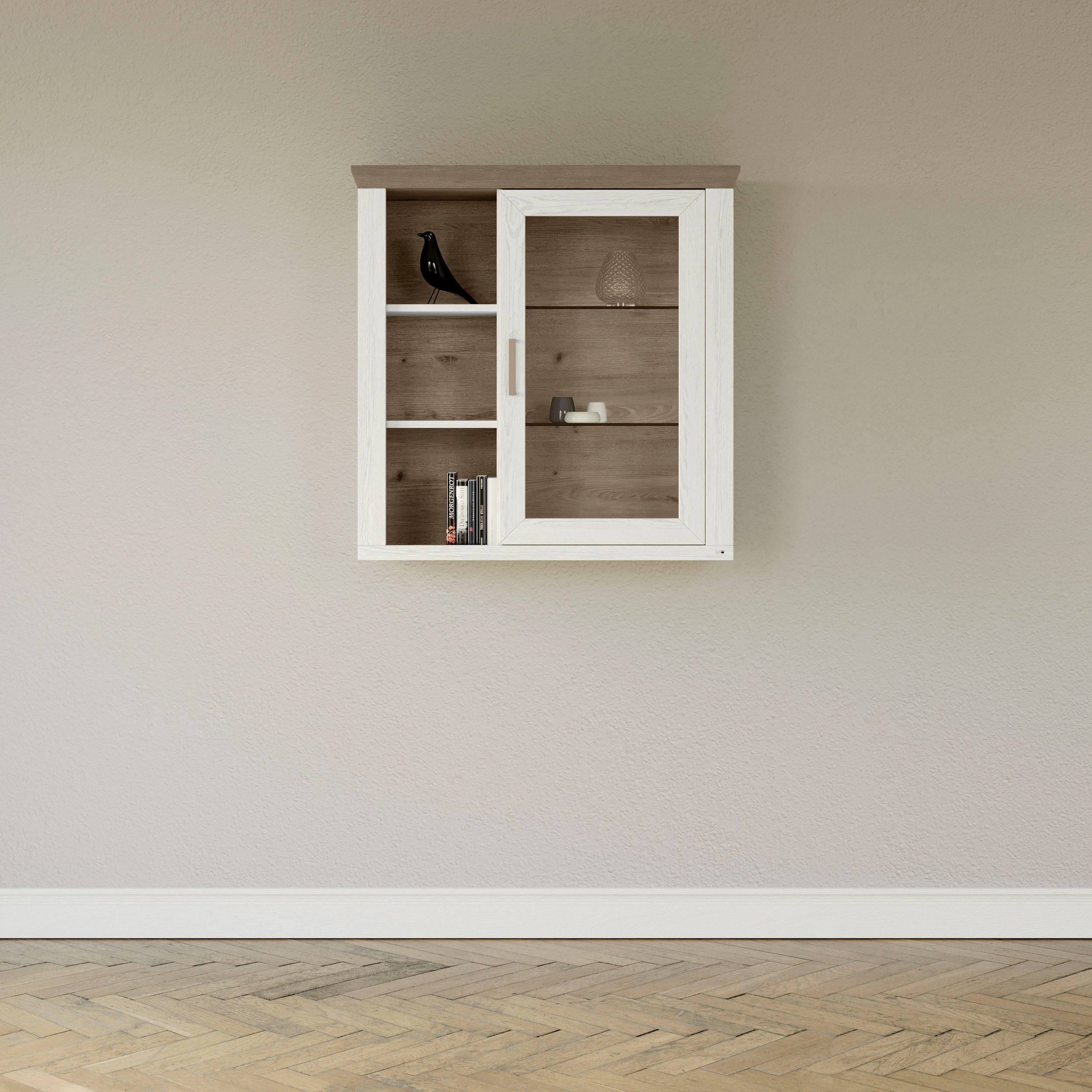 set one by Musterring Hängeschrank York Typ 21, mit Glastür, offene Fächer, günstig online kaufen