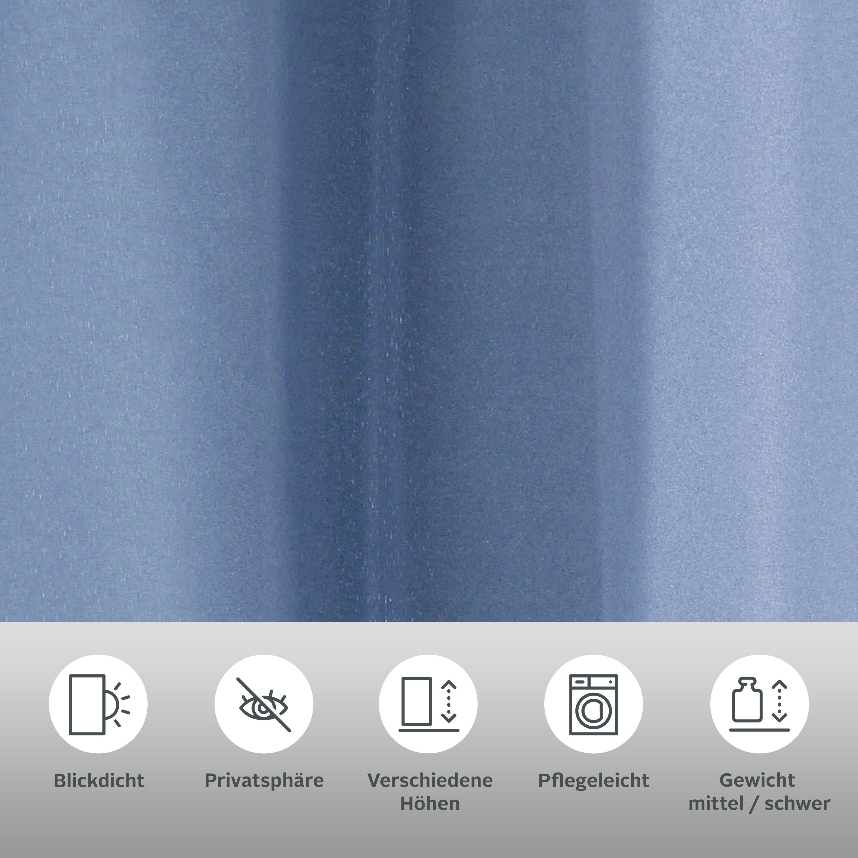 OTTO home Vorhang Parry (2 St), Ösen, blickdicht, Polyester, 2-er Set, blickdicht, monochrom, basic