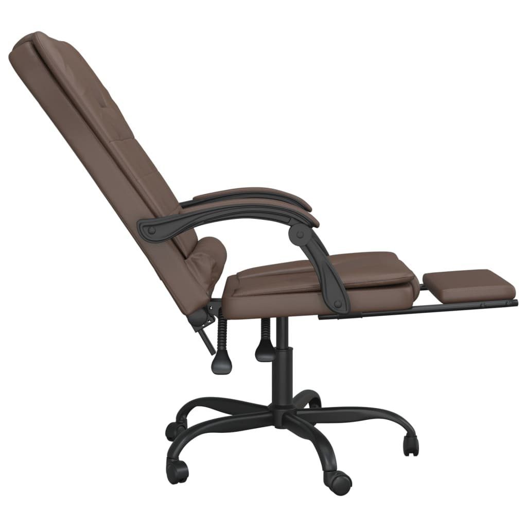 Massagefunktion Bürostuhl | St) Bürostuhl (1 Braun Braun mit Braun Kunstleder vidaXL