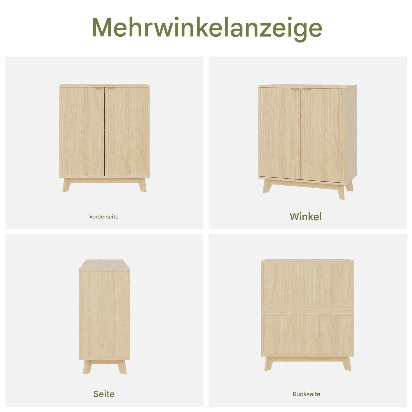 GarveeMore Sideboard (Verstellbaren Einlegeböden, 140 cm B x 39 cm T x 83 cm H), für Wohnzimmer, Esszimmer, Küche oder Eingangsbereich – Bild 3 von 5