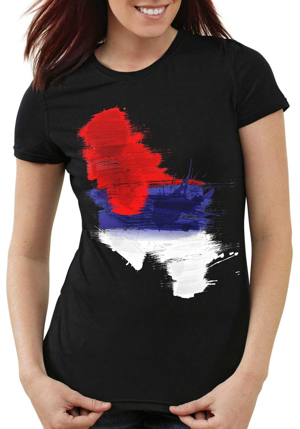 style3 T-Shirt Flagge Serbien Fußball Sport Serbia WM EM Fahne
